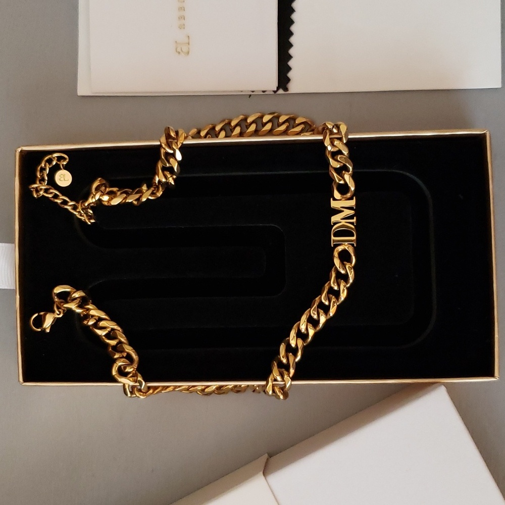 Abbot Lyon "DM" custom initial necklace 17"